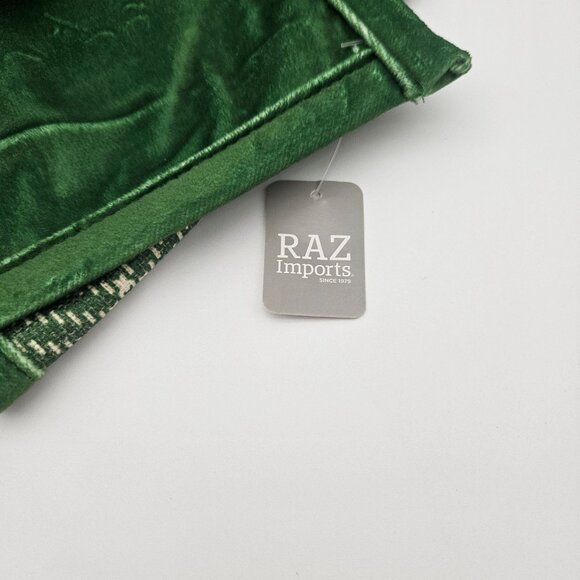 RAZ Imports Forest Green Reversible Plaid/Velvet Table Runner Fall Christmas - Picture 2 of 3